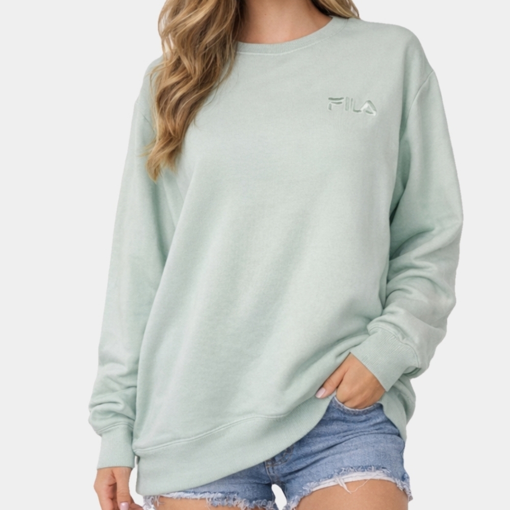 Fila Long Sleeve Midweight Crew Neck French Terry Pullover Sweatshirt Size XL